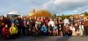 Grupo de asistentes a la Jornada ante el castillo de Manzanares El Real.